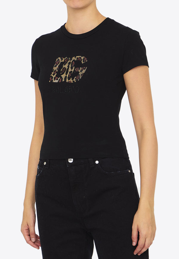 Dolce & Gabbana Rhinestone DG Logo T-shirt Black F8U48Z-GDBZW-N0000