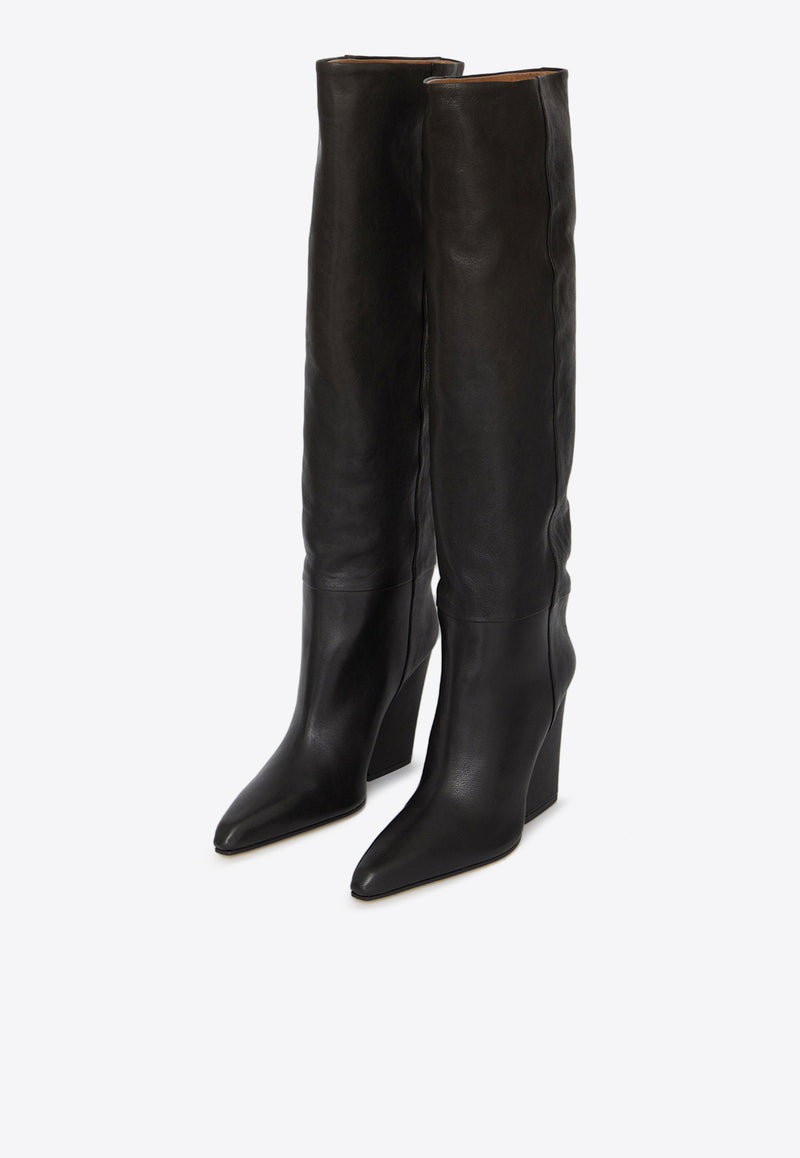 Paris Texas Jane 105 Leather Knee-High Boots Black PX1038-XLTHT-BLACK