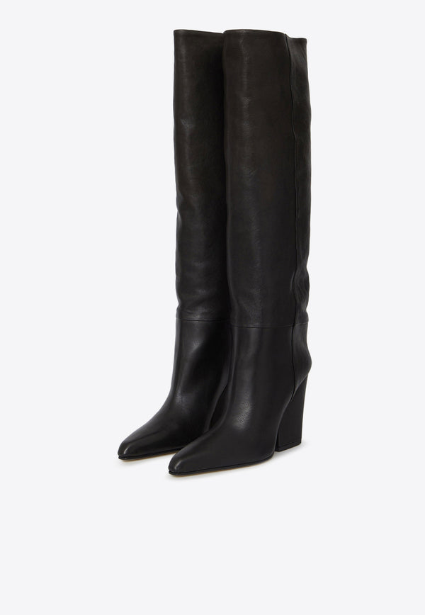 Paris Texas Jane 105 Leather Knee-High Boots Black PX1038-XLTHT-BLACK