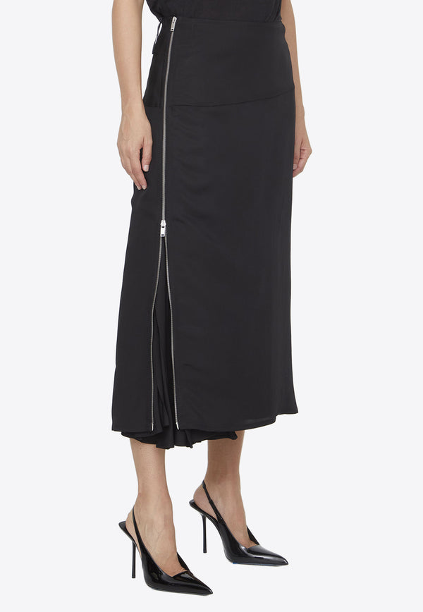 Jil Sander Zipped Midi Skirt J03MA0125-J65003-001 Black