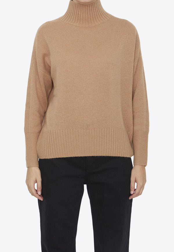 Allude High-Neck Cashmere Sweater 235/11156--44 Beige