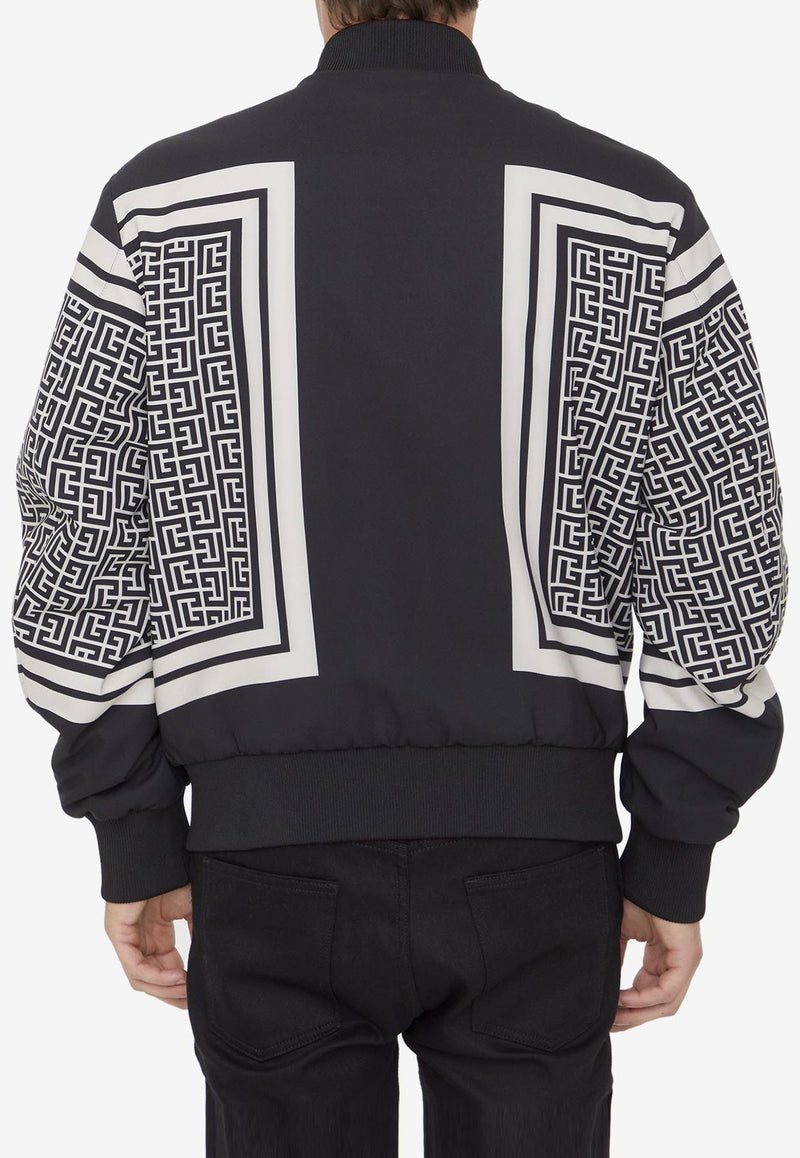 Balmain Reversible Monogram Bomber Jacket BH1TF354XG25--EJH Black