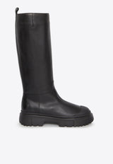 Hogan H619 Mid-Calf Leather Boots Black HXW6190FD50-KXT-B999