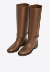 Burberry Emmett Knee-High Leather Boots Brown 8070714--B6403