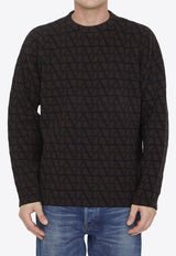Valentino Toile Iconographe Wool Sweater 3V3KC27A-9K3-MYW Brown