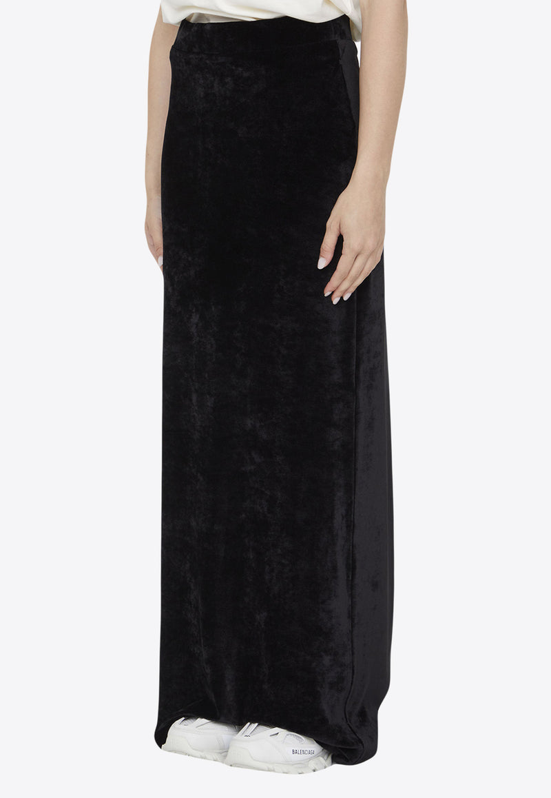 Balenciaga Velvet Maxi Skirt Black 751375-TOV10-1000
