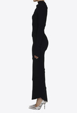 Balenciaga Spiral Maxi Rib Dress Black 751094-T5199-1000