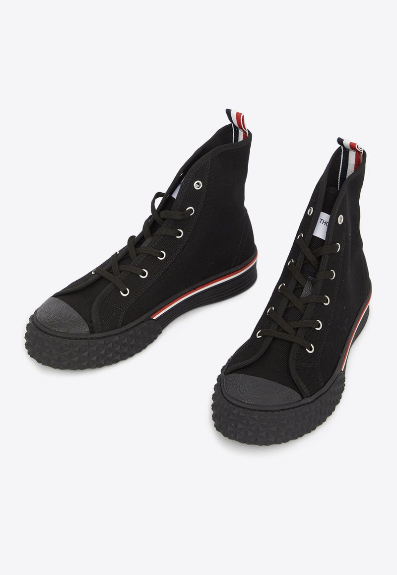 Thom Browne Collegiate High-Top Sneakers Black MFD243A-F0102-001