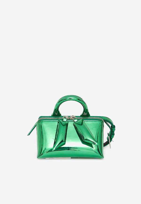 The Attico Mini Friday Laminated Top Handle Bag Green 236WAH02-PU02-028
