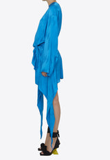 The Attico Louie Asymmetric Mini Dress Turquoise 237WCA206-V053-258