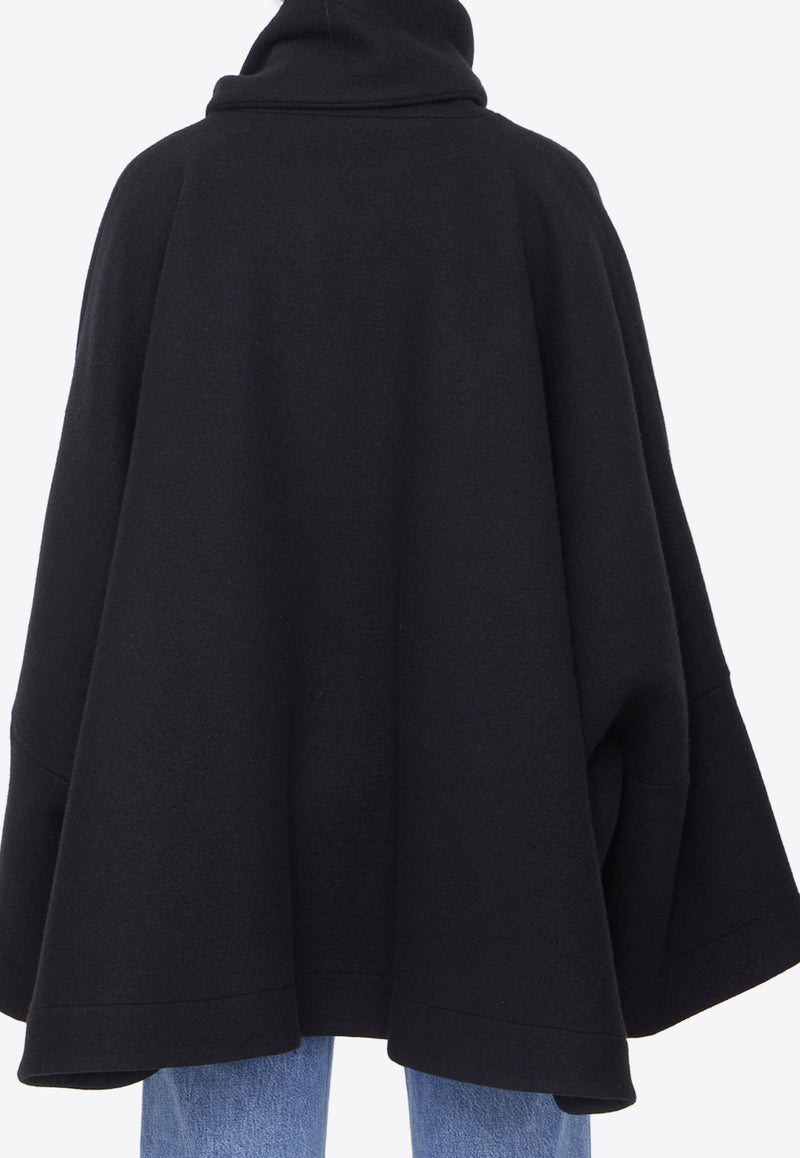 The Attico Oversized Ribbon Cape Black 237WCB26-W043-100