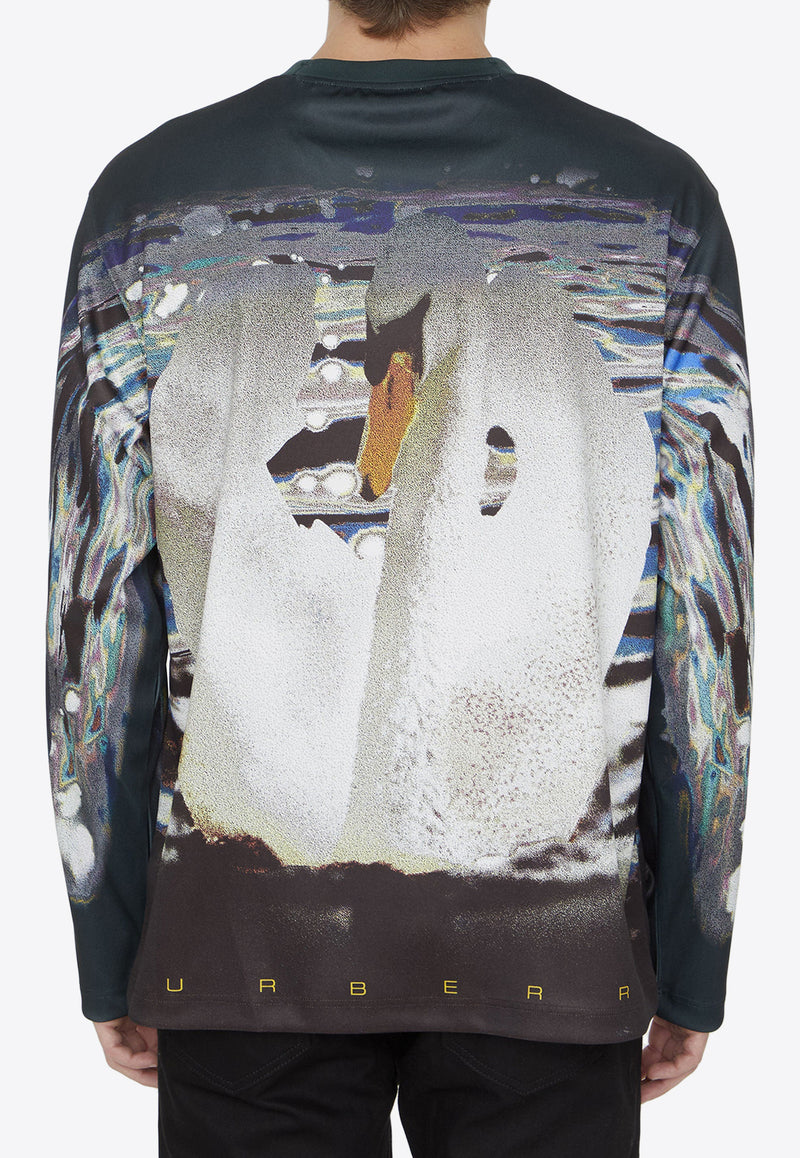 Burberry Swan Print Long-Sleeved Jersey T-shirt 8077333--B7830