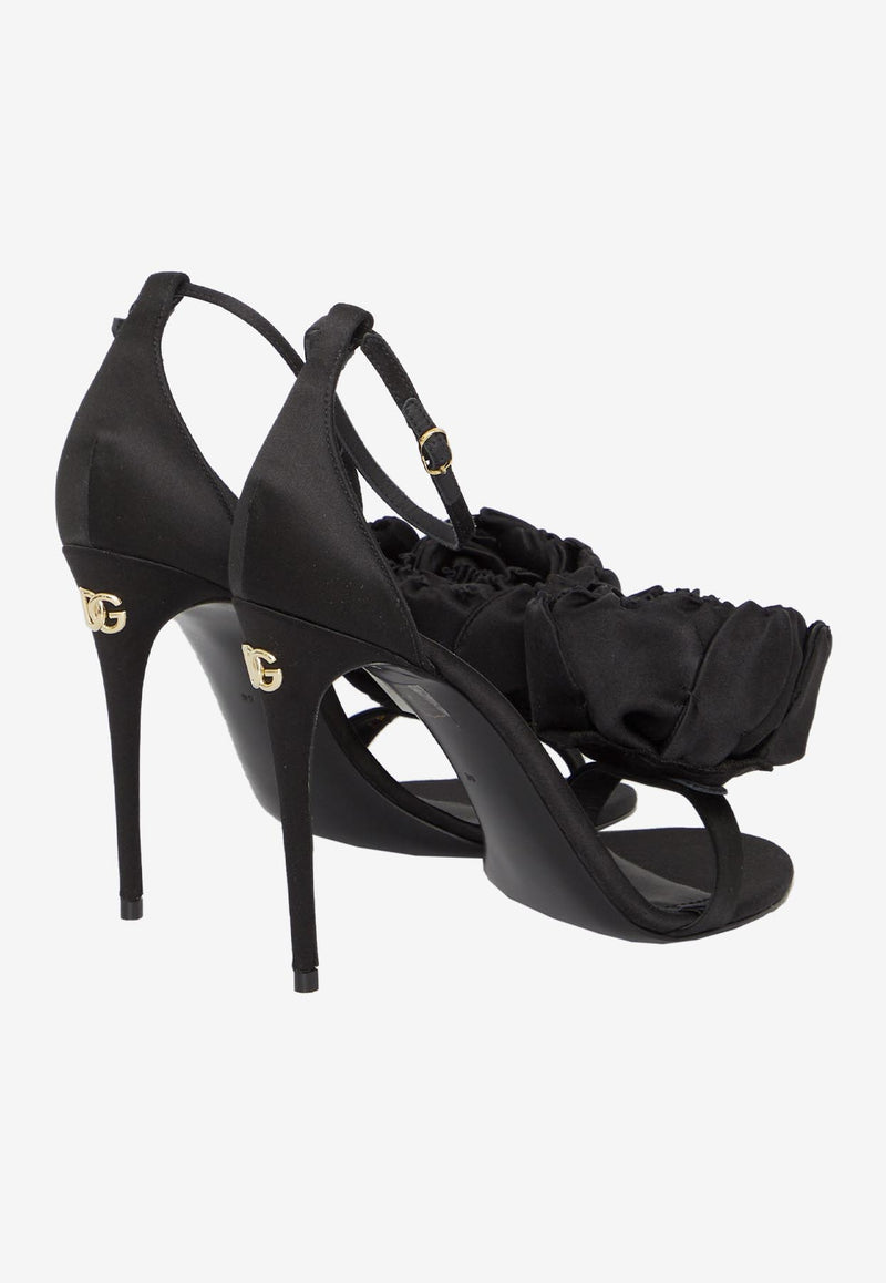 Dolce & Gabbana Keira 105 Satin Sandals CR1620-AR572-8B956 Black