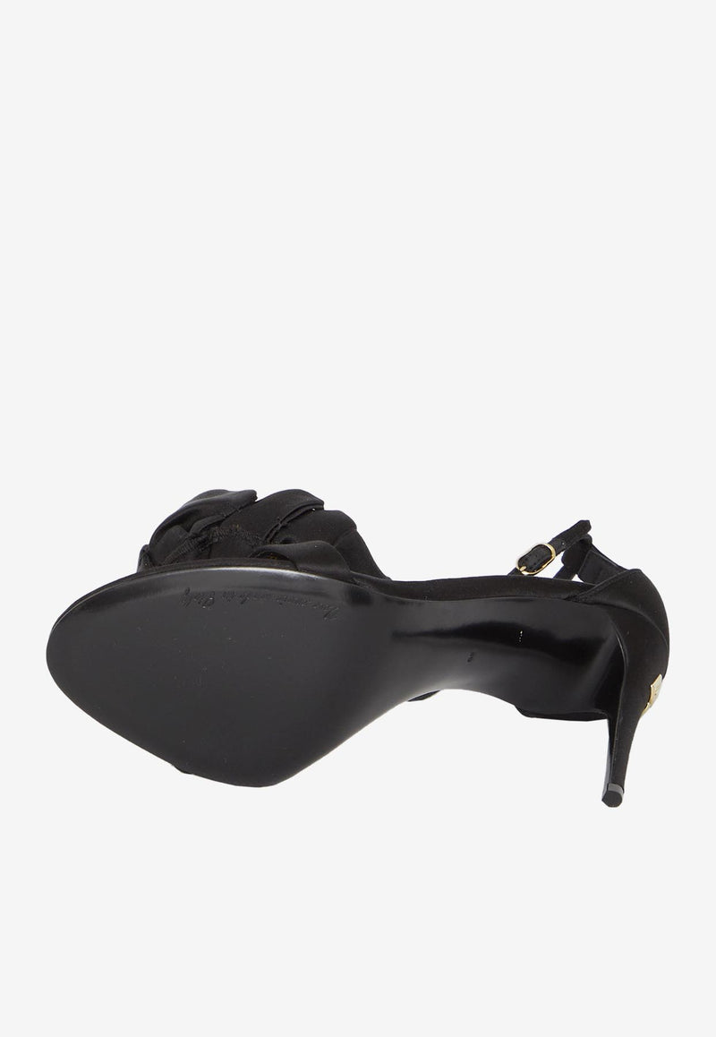 Dolce & Gabbana Keira 105 Satin Sandals CR1620-AR572-8B956 Black