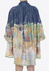 Zimmermann Lyrical Barrel Printed Mini Dress Multicolor 8241DF232--PRDP