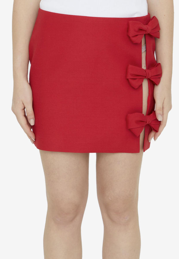 Valentino Crepe Couture Mini Skirt 3B0RAA55-1CF-157 Red