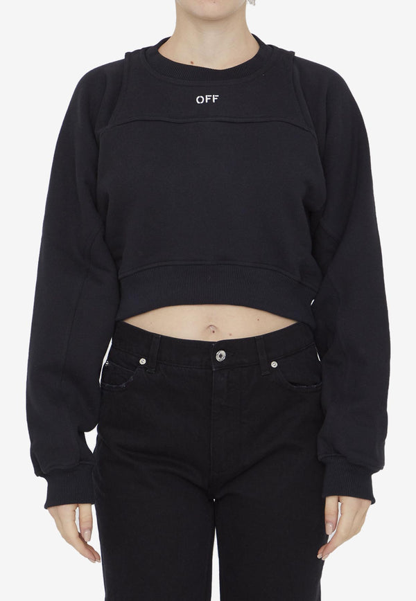 Off-White Logo Cropped Pullover Sweatshirt OWBA071F23JER001--1001