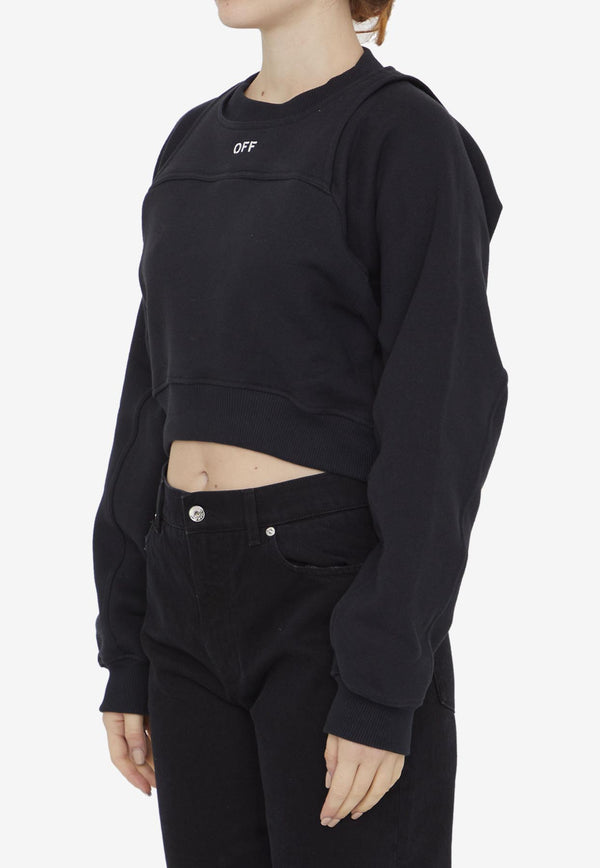 Off-White Logo Cropped Pullover Sweatshirt OWBA071F23JER001--1001