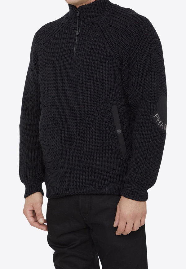 Moncler X Pharrell Williams Turtleneck Wool Rib-Knit Sweater 9F00001.-M1172-999