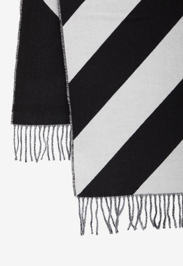 Valentino Strhype Scarf in Wool and Cashmere 3W0ED007-BPA-0AN Monochrome
