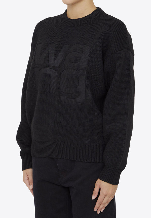 Alexander Wang Logo Knitted Pullover Sweatshirt 4KC4231020--001