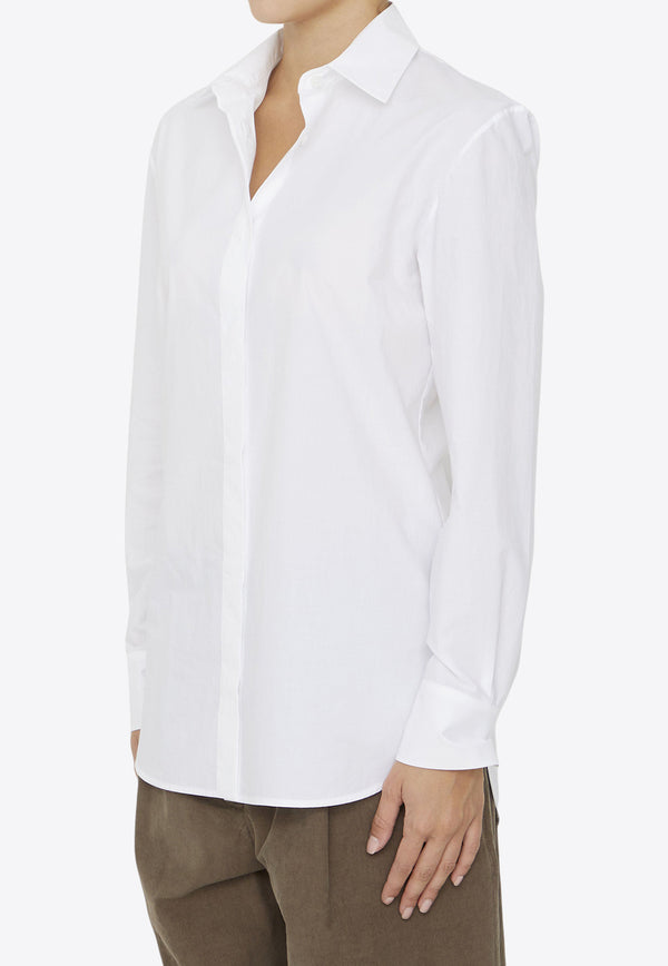 The Row Derica Long-Sleeved Shirt White 7307-W2567-WHT