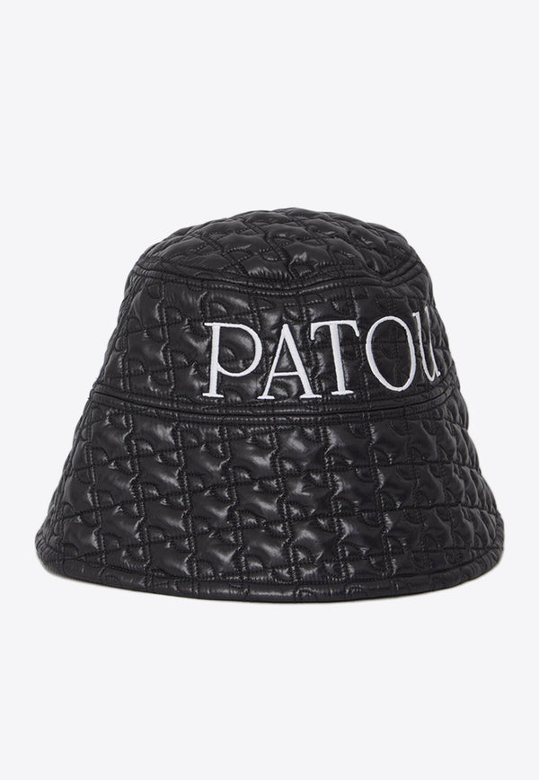 Patou Quilted Nylon Logo Bucket Hat Black AC027-0158-994B