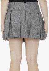 Patou Pleated Mini Skirt Gray SK044-0149-963A