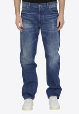 Saint Laurent Straight-Leg Washed Jeans Blue 752318YV970--5071