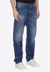 Saint Laurent Straight-Leg Washed Jeans Blue 752318YV970--5071