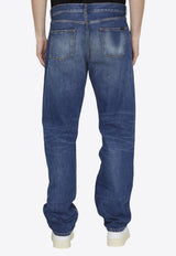 Saint Laurent Straight-Leg Washed Jeans Blue 752318YV970--5071