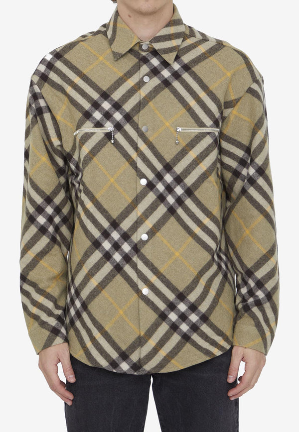 Burberry Wool Blend Checked Overshirt 8076470--B7363
