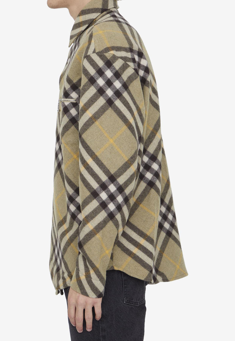 Burberry Wool Blend Checked Overshirt 8076470--B7363