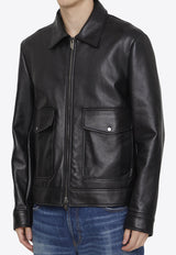 Salvatore Santoro Zip-Up Leather Jacket 45541-ESY-BLACK