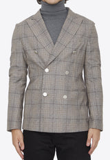 Tonello Checked Wool Blazer Gray 06GW070-7455Q-800