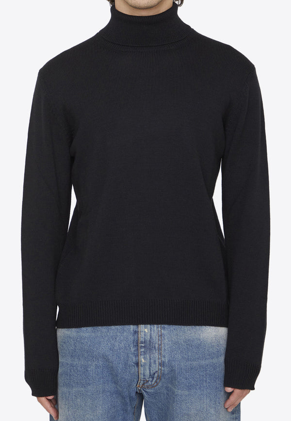 Roberto Collina Merino Wool Turtleneck Sweater Black RP02203-02-9