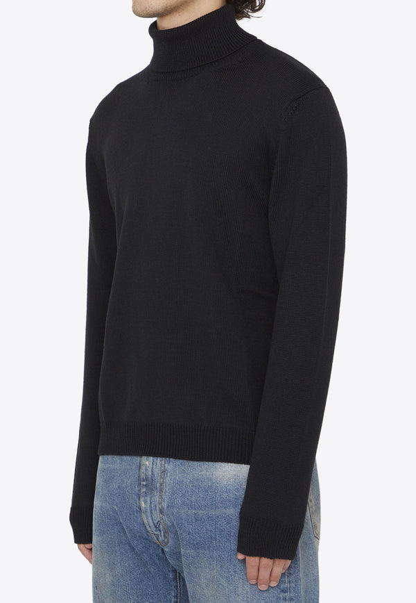 Roberto Collina Merino Wool Turtleneck Sweater Black RP02203-02-9