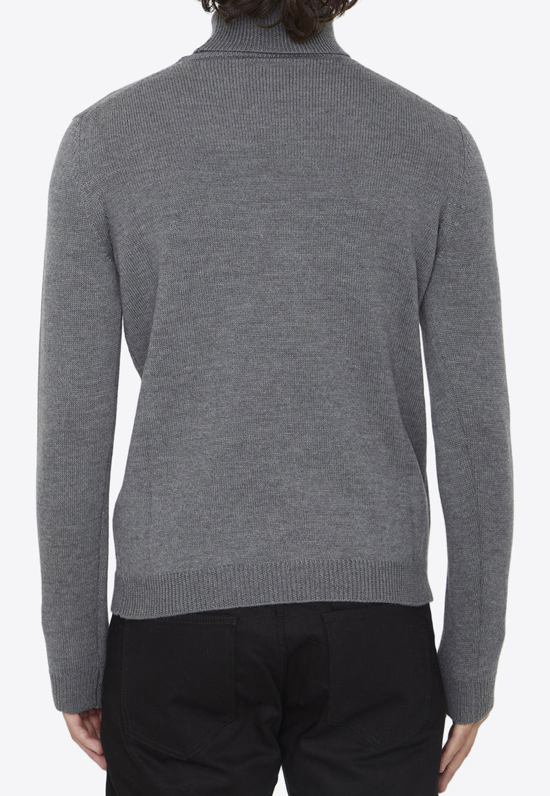 Roberto Collina Merino Wool Turtleneck Sweater Gray RP02203-02-18