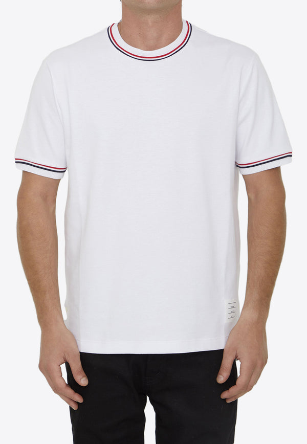 Thom Browne Milano Stripe Detail Crewneck T-Shirt MJS231A-J0055-100