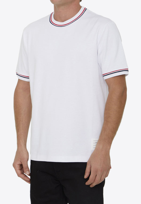 Thom Browne Milano Stripe Detail Crewneck T-Shirt MJS231A-J0055-100