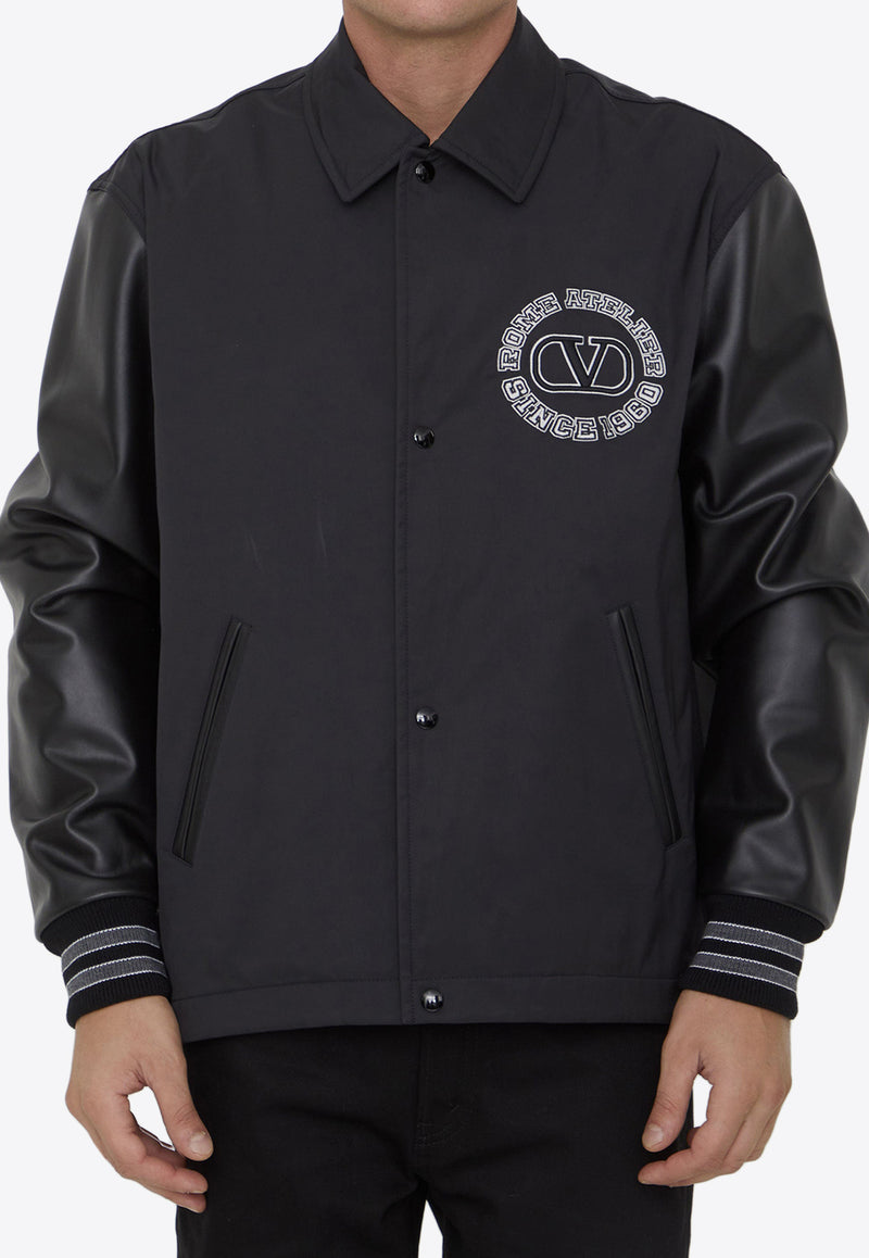 Valentino Logo Patch Varsity Padded Jacket 3V3CIN05-9F9-0NO