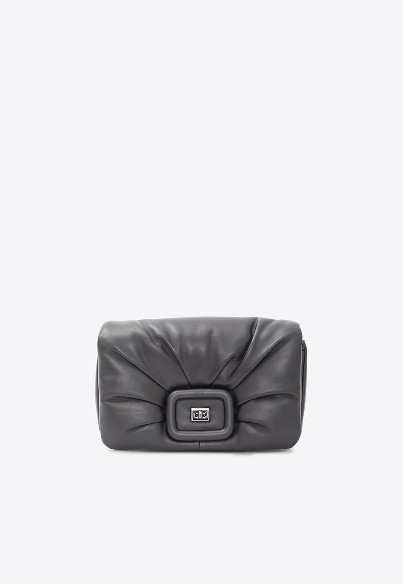 Roger Vivier Viv' Choc Shoulder Bag in Leather RBWAOGJ0201-YDR-B999 Black