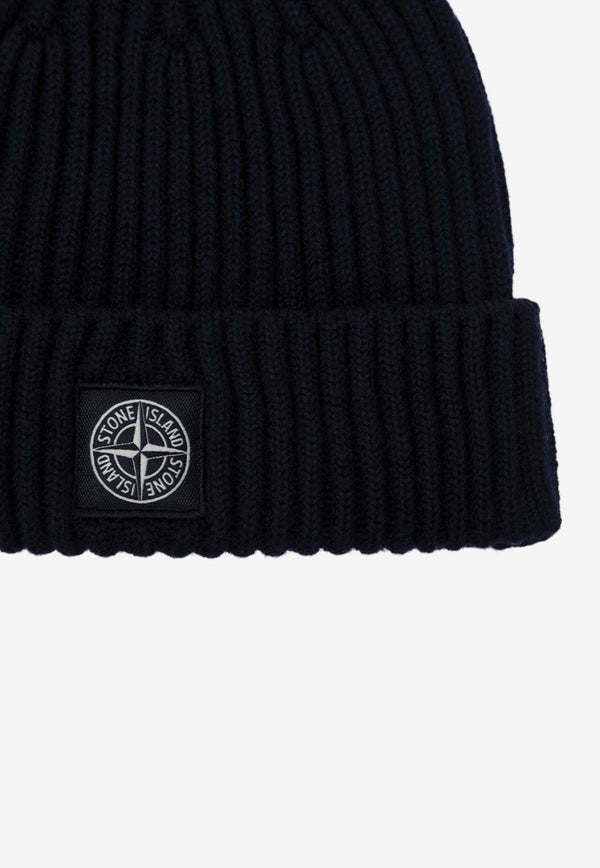 Stone Island Junior Boys Wool Ribbed Beanie Blue N100007S0C03/R_STONE-V0020