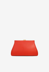 DeMellier London Cannes Chain Leather Clutch N102RED