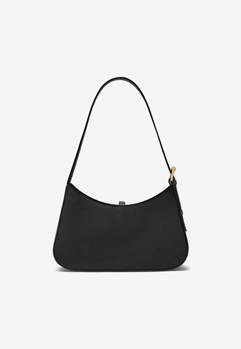 DeMillier London Tokyo Leather Shoulder Bag Black