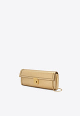 DeMellier London The Paris Metallic Leather Clutch Gold N118GOLD