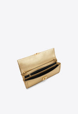 DeMellier London The Paris Metallic Leather Clutch Gold N118GOLD