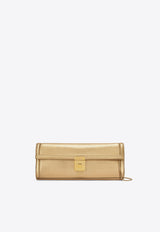 DeMellier London The Paris Metallic Leather Clutch Gold N118GOLD