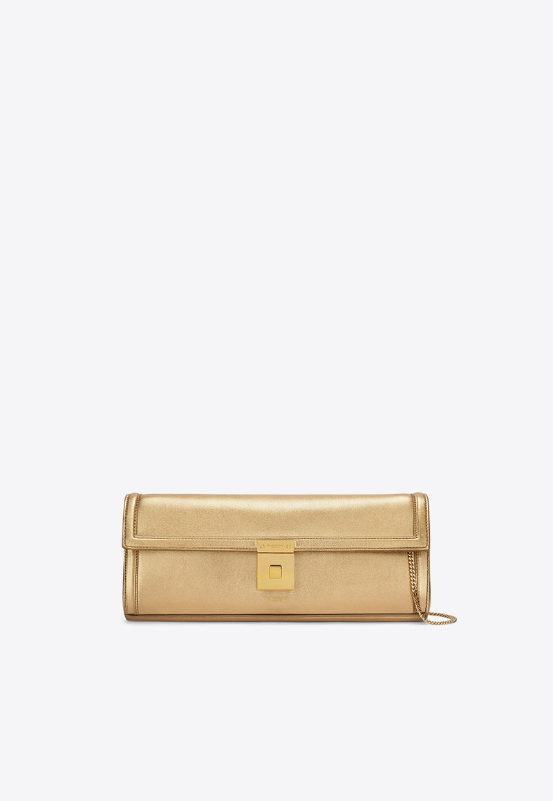 DeMellier London The Paris Metallic Leather Clutch Gold N118GOLD