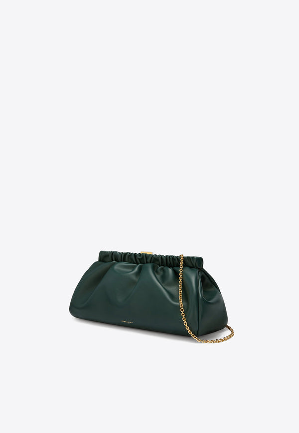 DeMellier London The Miami Leather Clutch Bag Green N122GREEN